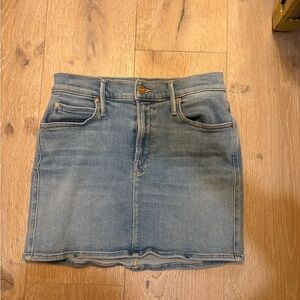 MOTHER High-Waist Smokin’ Double Micro Denim Skirt – Size 26